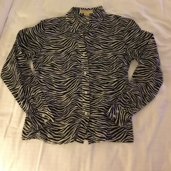 Michael Kors Tops - Michael Kors Zebra Print Button Down Top Size: 10